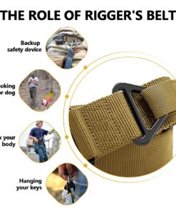 FAIRWIN Men's Tactical Belt, Rigger Belt, Utility Web Nylon Novelty Work Belt for Men Brown S(Waist 30''-36''Width 1.5'') 9 71aJkroJyyL