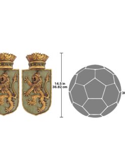 Design Toscano Medieval Rampant Lion Crest Medieval Decor Wall Sculpture - Set of Two, 14 Inch, Polyresin, Full Color Set of 2 15 71aJtPoc IL