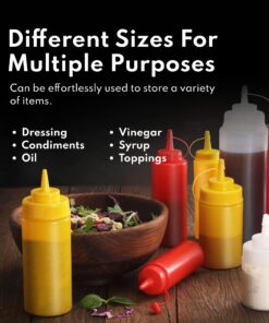 New Star Foodservice 26269 Squeeze Bottles Plastic, Wide Mouth with Caps, 32 oz, Clear, Pack of 6 32 oz 6-Pack 24 71aJtje8DHL