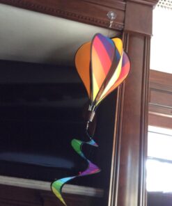 In the Breeze 6 Panel Rainbow Stripe Hot Air Balloon - Wind Spinner Includes Curlie Tail - Colorful Kinetic Hanging Decoration,11" W x 17" H, 30" Tail 8 71aK8Ckz7ZL