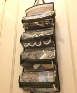 4kits Hanging Roll-Up Makeup Bag/Toiletry Kit/Travel Organizer for Women - 4 Removable Storage Bags - Organize Make Up, Cosmetics, First Aid, Medicine, Personal Care, Bathroom, Palette/Brush Holder 72 71aLBJOAiYL