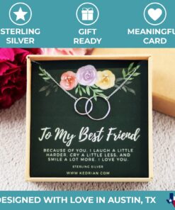 KEDRIAN Friendship Necklace, 925 Sterling Silver, Best Friend Necklaces, Friendship Gifts for Women, Bestfriend Birthday Gift, Gifts for Friends, Friend Gifts for Women, Womens Friendship Necklace To My Best Friend 9 71aLoyXC95L