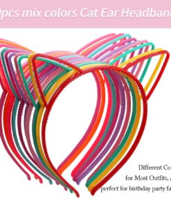 Candygirl Girls Plastic Headbands Cat Ear Headbands for Girls Women Cat Ear Hair Hoops Hair Accessories for Girls and Women Daily Wearing Accessories Party Favor (10pcs mix colors Cat Ear Headbands) 10pcs 23 71aMQaHop2L