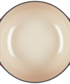 Lodge 4.5 Quart Enameled Cast Iron Dutch Oven with Lid – Dual Handles – Oven Safe up to 500° F or on Stovetop - Use to Marinate, Cook, Bake, Refrigerate and Serve – Island Spice Red 25 71aMwfJ3hQL