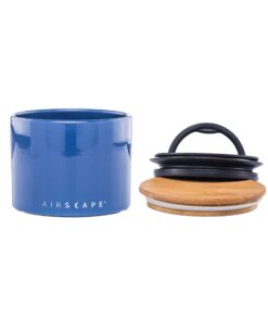 Planetary Design Airscape Ceramic Coffee Storage Canister Patented Airtight Lid Preserve Food Freshness Bamboo (Small Blue) 11 71aN6I5ys7L