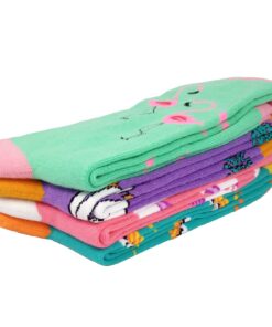 HSELL Womens Colorful Dress Crew Socks Fancy Flower Art Pattern Casual Cotton Socks Novelty Gift for Her 4 Pairs - Unicorns/Alpacas/Sloths/Flamingos 10 71aNC2nGz3L