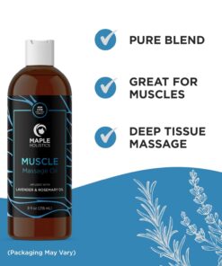 Sore Muscle Massage Oil for Body - Relaxing Massage Oil for Massage Therapy with Lavender and Rosemary Oils for Muscle Relief - Gentle Warming Massage Oil for Sore Muscles for Pro or Home Use (8oz) Herbal Citrus 8 Fl Oz (Pack of 1) 23 71aNJaDYfdL