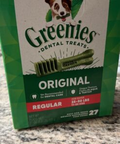 GREENIES Original Regular Natural Dog Dental Care Chews Oral Health Dog Treats, 27 oz. Pack (27 Treats) 27 Count (Pack of 1) 41 71aNnIwENGL
