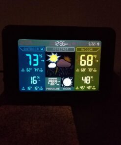 AcuRite 02027A1 Color Weather Station with High Low Temperature and Humidity with Moon Phase, Dark Themed (02027A), Black Display 37 71aPAIE1x6L