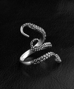 Vintage Titanium Steel Octopus Sea Monster Squid Kraken Punk Antique Ring Retro 19 71aPDTTfSfL
