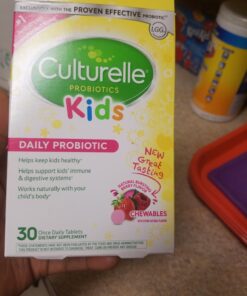 Culturelle Kids Chewable Daily Probiotic for Kids, Ages 3+, 30 Count, #1 Pediatrician-Recommended Brand, Natural Berry Flavored Daily Probiotics for Digestive Health, Oral Care & Immune Support 1 Month Supply 36 71aR0lmGAvL