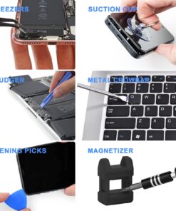 80 IN 1 Professional Computer Repair Tool Kit, Precision Screwdriver Set with 56 Bits, Magnetic screwdriver set Compatible for Laptop, PC, MacBook, Tablet, iPhone, PS4, and Other Electronic Repair Blue 28 71aRcAtB02L