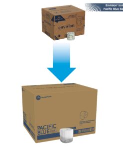Pacific Blue Basic 2-Ply Embossed Toilet Paper (previously branded Envision); 19880/01; 550 Sheets Per Roll; 80 Rolls Per Case 44000 sheet (Pack of 1) Pacific Blue Basic (previously Envision) 24 71aSMahMnwS