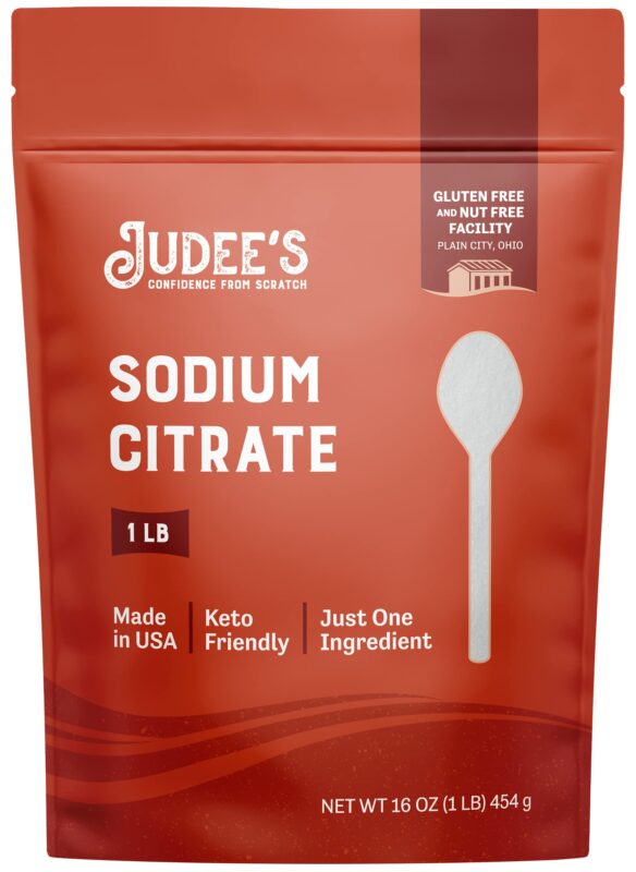 Catalog 7 Judee’s Sodium Citrate - 1lb (16oz) Resealable Pouch | 100% Non-GMO, Keto-Friendly, Gluten-Free & Nut-Free | Food Grade | Great for Molecular Gastronomy Cooking