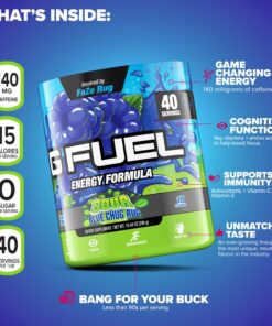 G Fuel Faze Rug Energy Powder, Sugar Free, Clean Caffeine Focus Supplement, Water Mix, Sour Blue Raspberry Flavor, with Focus Amino, Vitamin + Antioxidants Blend - 10.44 oz (40 Servings) 24 71aV2TN1skL