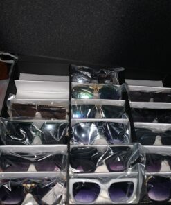 Prosource 18 Slot Sunglasses Organizer Box Stand Display Case/Tray, Fabric Lined & Snap Close, black 24 71aVGvvdqTL