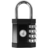 Padlock 4 Digit Combination Lock - for Gym School Locker, Outdoor Gate, Shed, Fence, and Storage, Combo Lock - Locker Lock- Weatherproof Metal - Keyless, Easy to Set, Resettable - Black 11 71aVhb6AWGL