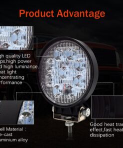 Alternative view of Safego 4inch Round led lights Bar 2Pcs 27w Waterproof Flood Beam Led Pod lights Work Light 12v led lights Off Road Lights Driving Light for Truck Suv Atv Tractor Boat R27W