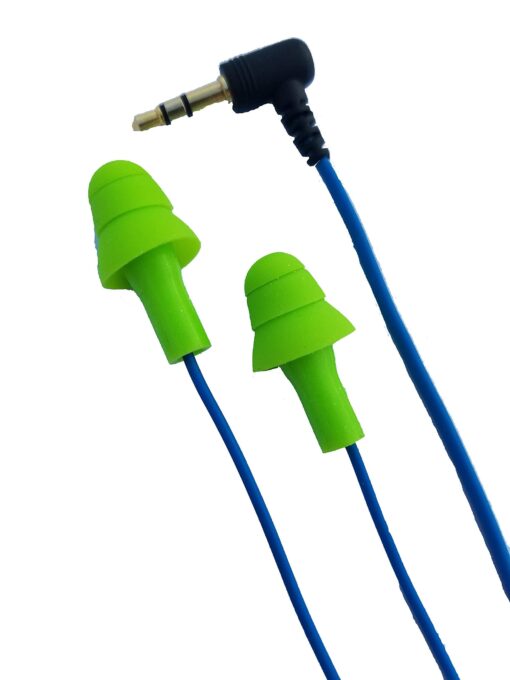 Workinbuds Green/Blue Earplug Earphones/Noise Reduction Headphones: Work Earbud Earplugs