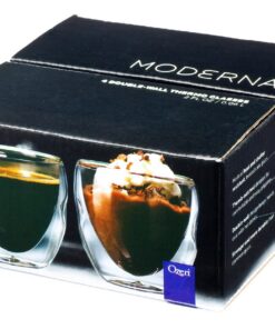 Ozeri Moderna Artisan Series Double Wall Beverage and Espresso Shot Glasses, 2-Ounce, Set of 4 4 Count (Pack of 1) Clear 18 71aY071KreL