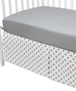 American Baby Company 100% Cotton Tailored Crib Skirt with Pleat, White with Gray Dot, for Boys and Girls 10 71aYEthfd4L