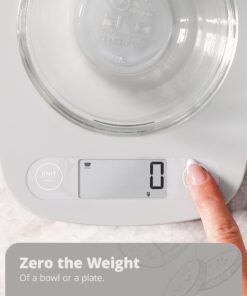 Greater Goods Gray Food Scale - Digital Display Shows Weight in Grams, Ounces, Milliliters, and Pounds | Perfect for Meal Prep, Cooking, and Baking | A Kitchen Necessity Designed in St. Louis Plastic Ash Grey 30 71aYxfWkwL