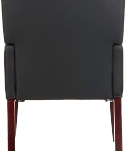 Amazon Basics Classic Reception Office Chair with Mahogany Wood Finish Legs - Black 12 71aanGieC4L