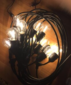 Foxlux String Lights - 48 ft LED Outdoor String Lights - Shatterproof, Waterproof Pergola Lights - 15 Hanging Sockets, Light Sensor, Edison Bulbs - Decor for Patio, Backyard, Garden, Bistro 47 71ab2mOE1jL