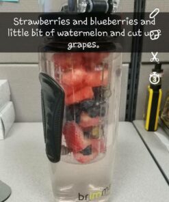 Brimma Fruit Infuser Water Bottle - 32 oz Large, Leakproof Plastic Fruit Infusion Water Bottle for Gym, Camping, and Travel 39 71abLga63FL