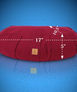 Seat Of Your Soul Crescent Meditation Cushion –10 Colors Half-Moon Yoga Pillow; Organic Cotton Zafu Cover & Zipper Liner to Adjust USA Buckwheat Hulls; Floor Pouf for Sitting Kids, Men or Women Burgundy Red 12 71acQEfAhNL