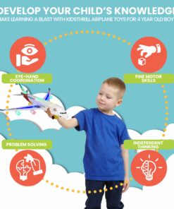 Kidsthrill Kids Airplane Toy, Bump & Go Technology, Toy Airplane With Flashing Colorful Lights Music & Airplane Sounds, Toddler Toys For Boys & Girls Gifts age 3 4 5 6 7 8 9 10 11 12 years old A380 22 71adegOt0L