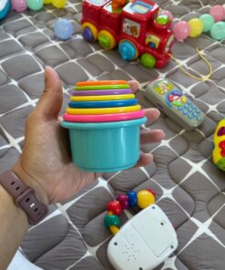 The First Years Stack & Count Stacking Cups - Toddler Toys - Learning and Baby Bath Toys for Kids - 8 Count 9 Piece Set 29 71aenWOmE8L