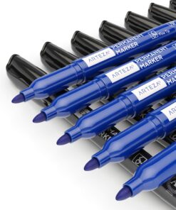 Arteza Permanent Markers in Bulk, Set of 60, Black & Blue Fine Tip Permanent Markers, Waterproof, Premium Smear Proof Pens, Quick Drying, Office Supplies for Home, Office, School Black/Blue 18 71agPTOSDjL