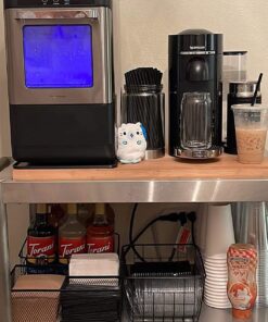 hOmeLabs Countertop Nugget Ice Maker - Stainless Steel with Touch Screen - Portable and Compact - Chewable Nugget Ice Machine - Produces Up to 44lb of Ice Per Day Nugget Ice Maker (Premium) 30 71ah15MidwL