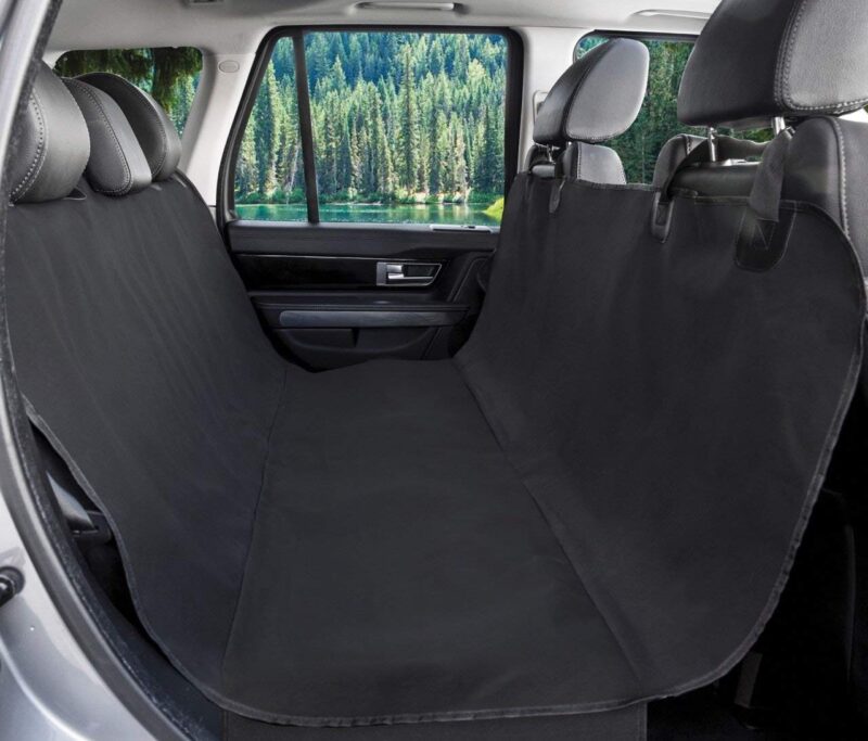 BarksBar Original Pet Seat Cover for Cars - Black, WaterProof & Hammock Convertible (Standard, Black) Standard