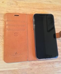 Snakehive iPhone XR Vintage Wallet || Genuine Leather Wallet Phone Case || Real Leather with Viewing Stand & 3 Card Holder || Flip Folio Cover with Card Slot (Brown) Apple iPhone XR Brown 41 71ah6FeDKNL