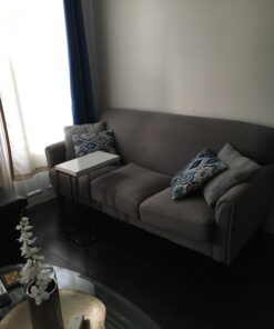 Monarch Specialties 3008, C-shaped, End, Side, Snack, Living Room, Bedroom, Laminate, White, Contemporary, Modern Accent Table-Glossy Chrome Metal, 10.25" L x 18.25" W x 25.25" H 35 71ahy8I21IL