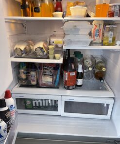 mDesign Plastic Free-Standing Wine Set Rack Storage Organizer for Kitchen Countertops, Pantry Cabinet, Fridge Organization - Holds Water Bottle and Alcohol Bottles - 2 Pack - Clear 2 bottle 31 71aiBdFVPpL