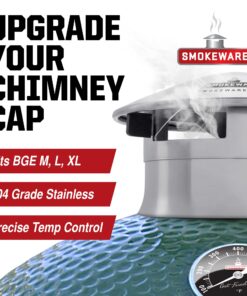 Alternative view of SmokeWare Vented Chimney Cap – Compatible with The Big Green Egg, Stainless Steel Replacement Accessory