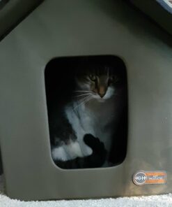K&H Pet Products Outdoor Heated Kitty House - Heated Cat House Cat Shelter Olive/Olive 19 X 22 X 17 Inches 37 71ajhmYLrL