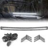 Dasen Upper Hood Below Windshield A-Pillar Mount Brackets 50 inch 288W Curved LED Light Bar w/Wiring kit Compatible with Honda Pioneer 700 1000 Bracket+Light 3 71ajysevB9L