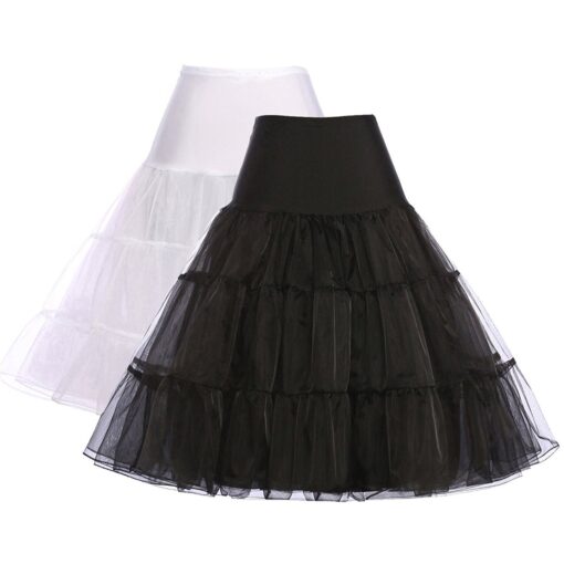 GRACE KARIN Women's 50s Petticoat Skirts Tutu Crinoline Slips Underskirts CL008922 4X 2-pack（black+white）