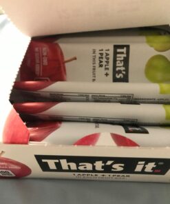 That's it. Apple + Pear 100% Natural Real Fruit Bar, Best High Fiber Vegan, Gluten Free Healthy Snack, Paleo for Children & Adults, Non GMO No Added Sugar, No Preservatives Energy Food (12 Pack) 12 Count (Pack of 1) 20 71akgPTbL