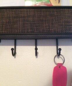 iDesign Twillo Mail and Key Holder, Decorative Wall Mounted Key Rack Organizer Pocket and Letter Sorter Holder for Entryway, Kitchen, Mudroom, Home Office Organization, 10.5" x 2.5" x 4.5", Bronze Mail & Key Rack 42 71amHRVbPBL