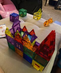 Children Hub 100pcs Magnetic Tiles Set - Educational 3D Magnet Building Blocks - Building Construction Toys for Kids - Upgraded Version with Strong Magnets - Creativity, Imagination, Inspiration 30 71amQAKbrcL