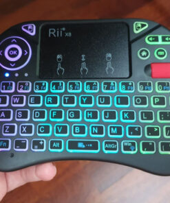 Mini Keyboard,Rii X8 Portable 2.4GHz Mini Wireless Keyboard Controller with Touchpad Mouse Combo,8 Colors RGB Backlit,Rechargeable Li-ion Battery for Google Android TV Box, PS3, PC, Pad,Nvidia Shield 43 71amjGLZaQL