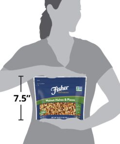 Fisher Chef's Naturals Walnut Halves & Pieces 1 lb, 100% California Unsalted Walnuts for Baking & Cooking, Snack Topping, Great with Yogurt & Cereal, Vegan Protein, Keto Snack, Gluten Free Halves and Pieces 16 Ounce (Pack of 1) 29 71aoKBRsWCL