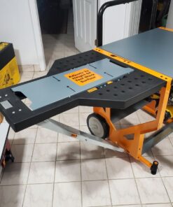 Bora Portamate - PM-8000 Miter Saw Stand Work Station | Mobile Rolling Table Top Workbench | Orange & Grey with Folding Wing Extensions Orange/Black 56 71aoW21xCwL 1