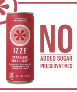 IZZE Sparkling Juice, Grapefruit, No Added Sugars, No Preservatives, Non-GMO, 8.4 Fl Oz Can (Pack of 24) 8.4 Fl Oz (Pack of 24) 25 71ap nStgXL