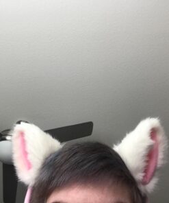 Hot Sweet Lovely Anime Lolita Cosplay Fancy Neko Cat Ears Hair Clip White with Pink Inside 19 71apRVotCvL